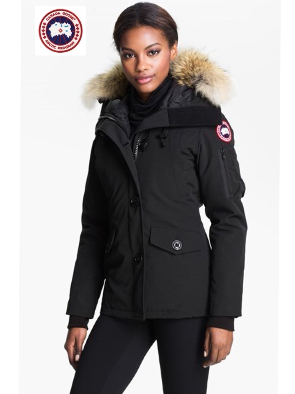 Canada Goose Montebello Parka 2530L Black Down Fur Hood S Arctic Tech